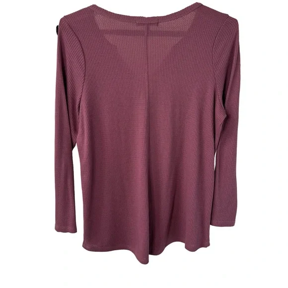 Torrid The Vinyl Icons Def Leppard Light Purple Pink Waffle Knit Long Sleeve Tee - Picture 2 of 9